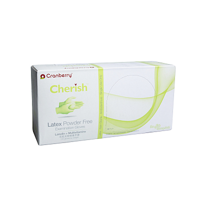 美国康保利 cherish羊毛脂润肤乳胶无粉检查手套(新品)